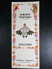Vintage Almaden Vineyards Wine Selections Brochure Advertising