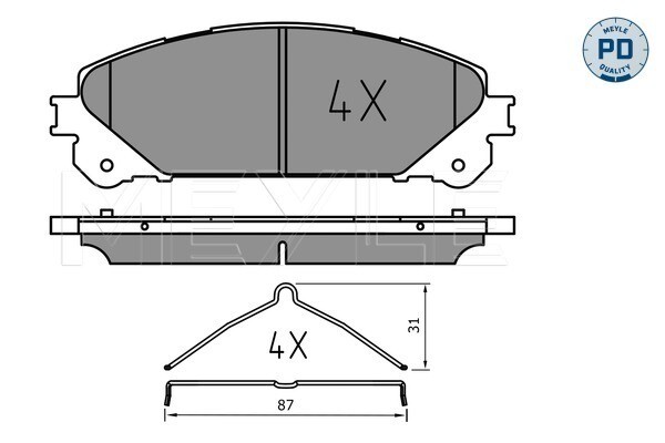 Meyle BremsbeläGe Bremsbelegsatz Vorne FüR Toyota RAV 4 IV Lexus RX NX-image