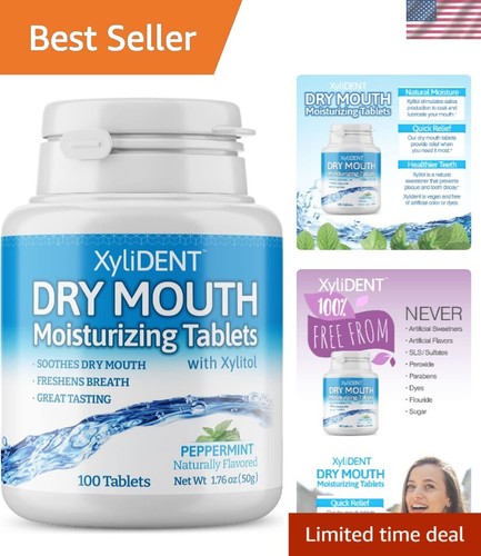 Mundtrockenheit Tabletten Xylit Pfefferminze erfrischt den Atem 100 Stück schnelle Linderung