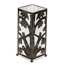 Handmade Fair Trade Metal Bamboo Motif 40cm Table Lamp White RT-057-40-W