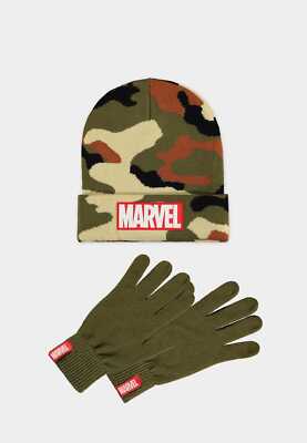 Marvel - Men's Core Logo Giftset (Beanie & Knitted Gloves)