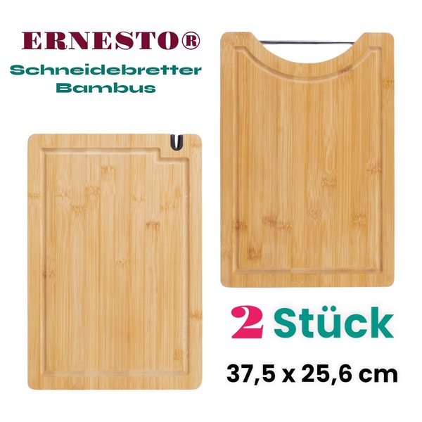 2Er Set Bambus KüChenbrett 37×26 Cm Brettchen Schneidebrett Aus Holz , Wetzstein-image