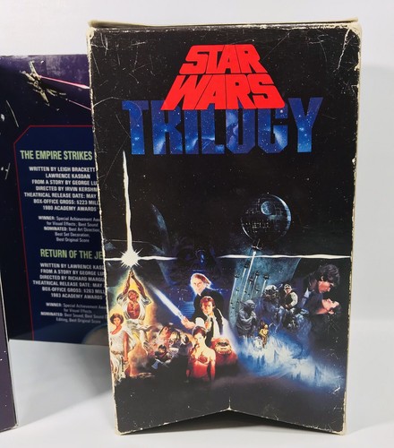 Star Wars Trilogy VHS Boxset CBS FOX George Lucas Sci-fi Classic Movie Lucasfilm - Foto 2 di 12