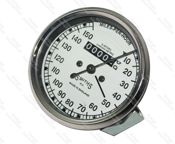 Smiths Replik 0-150 Mph Tacho WeißEs Ziffernblatt FüR Norton Enfield Triumph Gec-image