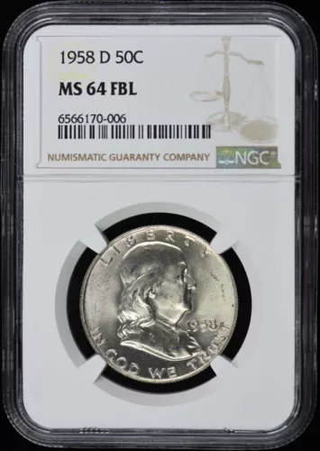 1958-D Franklin Half Dollar 50C NGC MS64FBL