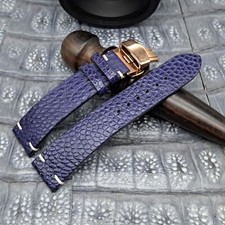 21mm/18mm Brushed Ostrich Leg Leather Watch Band Exotic Leather Minimalist Style