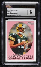 2005 Topps Heritage Design Variation Short Print Aaron Rodgers CSG 9 Mint z7j