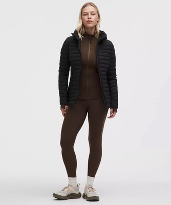 lululemon Pack It Down Puffer Jacket Down Full Zip Slim Fit Black Size 4