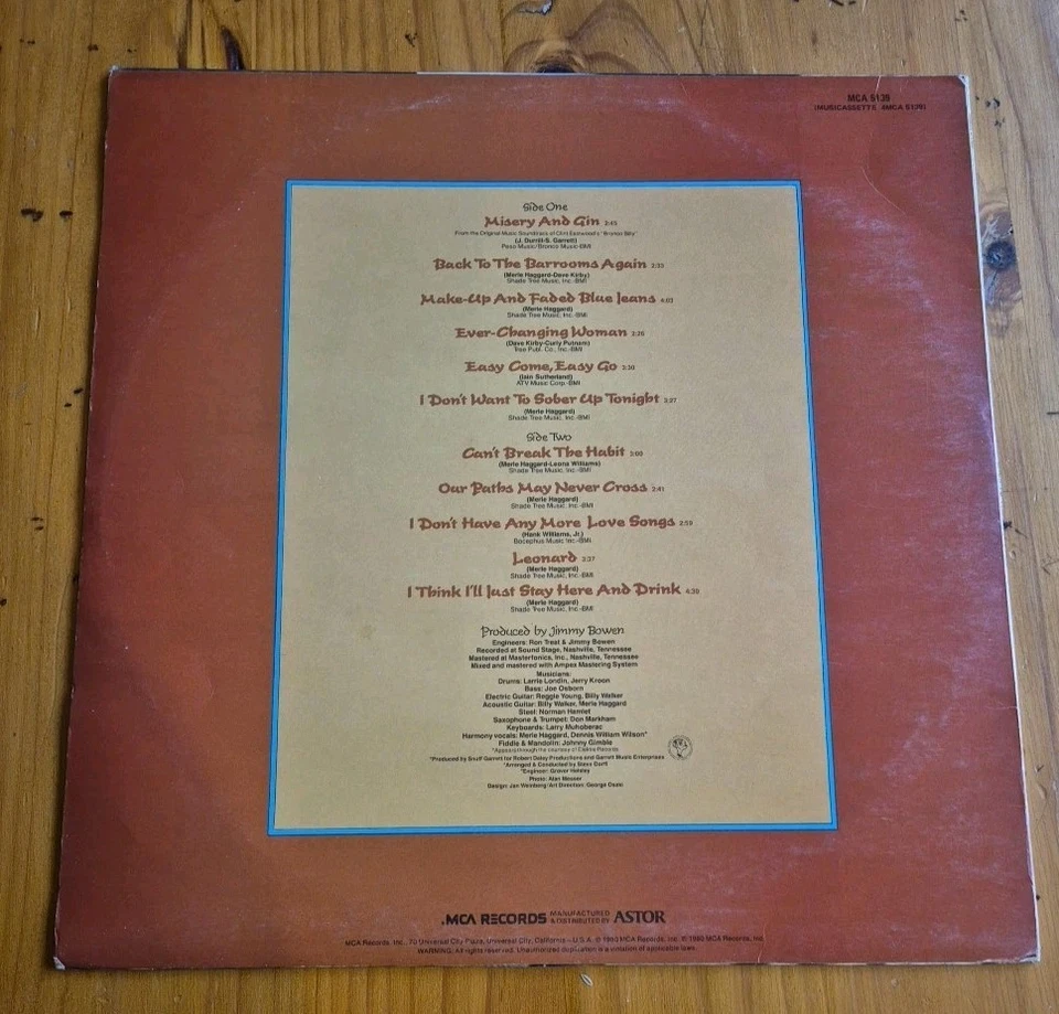 Merle Haggard Back To The Barrooms - Image 3 of 4