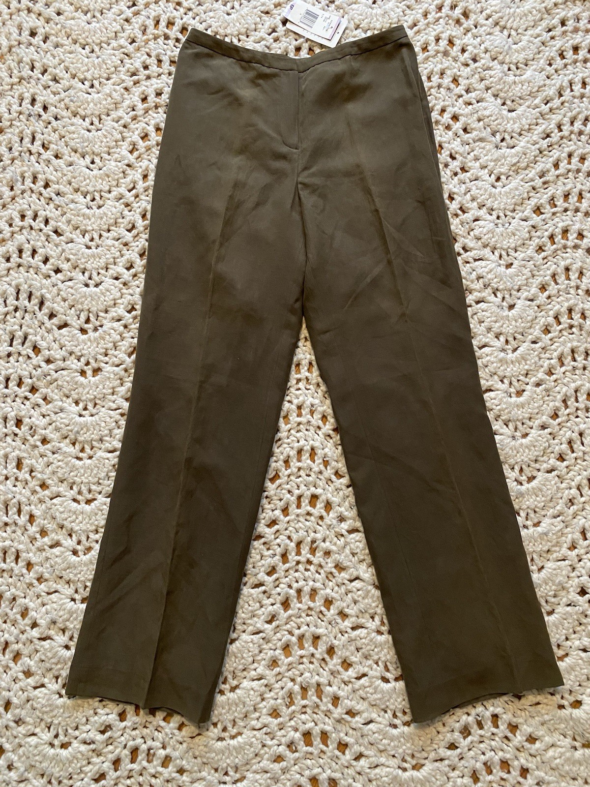 Jones New York Women’s Sage Dress Pants Silk Linen Zip Lined Straight 29