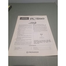 Pioneer PL-S50 Turntable Manual Original Operating Instructions Stereo Record