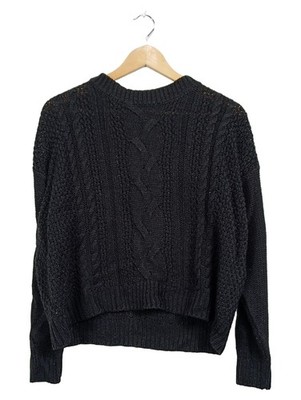 Vero Moda Damen Pullover Strickpullover Zopfmuster Schwarz Gr. S