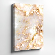 Wall Art Blush Pink Abstract Marble Canvas Print Gold Foil Stone Texture Decor