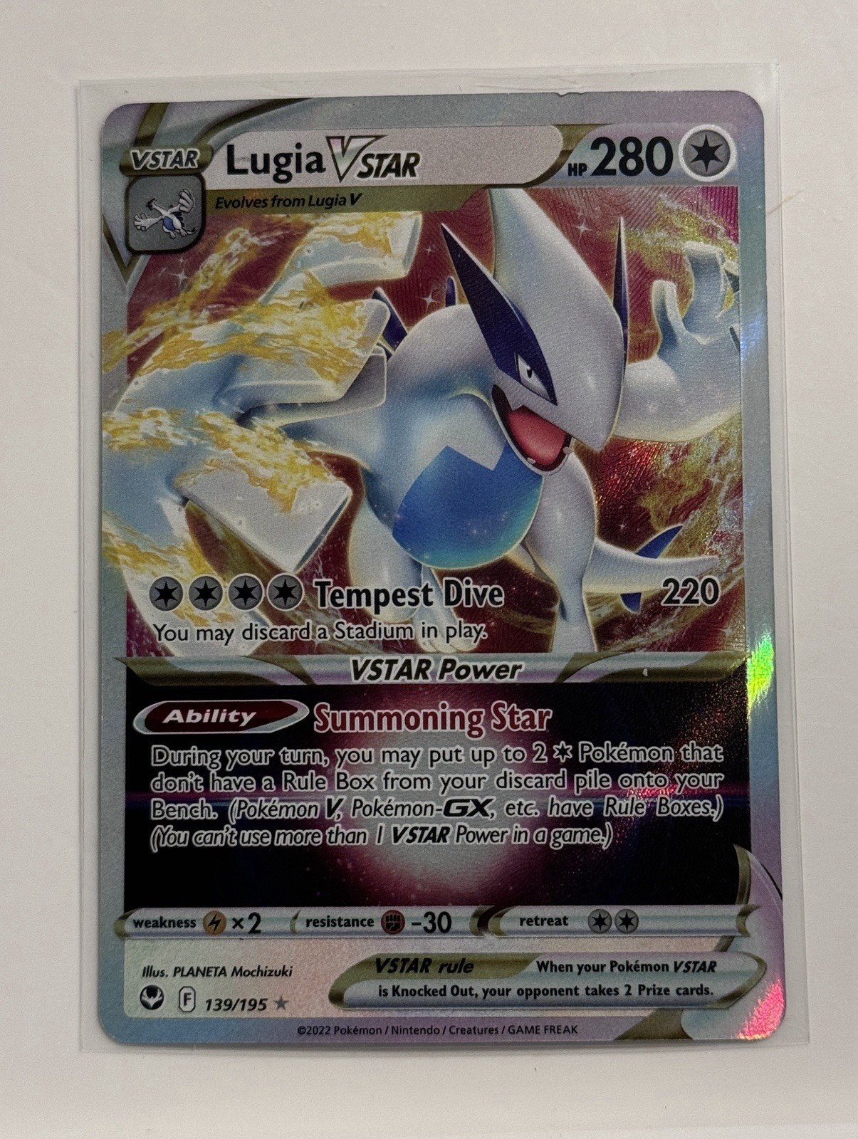 Pokemon Lugia VSTAR 139/195 Silver Tempest Ultra Rare Holo NM