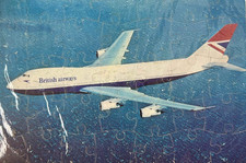 British Airways Boeing 747 Airline Jigsaw Puzzle 1970s BA Negus Era Jumbo Jet