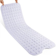 Non Slip Bathtub Mat 40 x 16 Inch Extra Long Shower with Drain Holes Machine