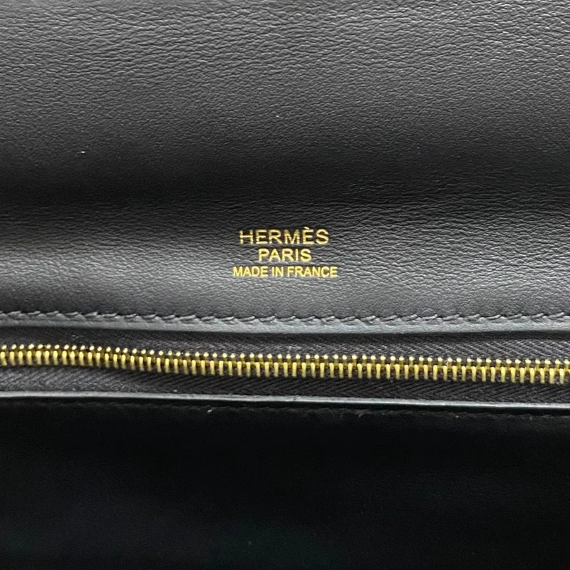 HERMES Van Cutler 29 Black Swift Leather Handbag W Stamp #OKB603 image 7