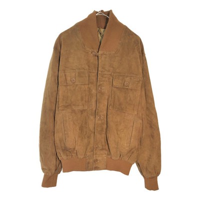 90's ERREPI Suede Leather Jacket Brown (Men's 52) Used Clothing X5492