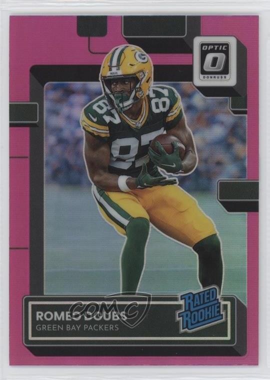 2022 Panini Donruss Optic Rated Rookie Pink Prizm Romeo Doubs #235 16ei
