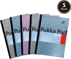 Pukka Pad A4 Metallic Lined 4 Hole Punched Refill Pad 400 Page Paper (5 Pack)