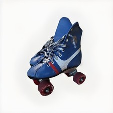 Vintage 1970s Fireball Outdoor Shoe Skates by Roller Derby Blue 6 In Box