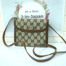GUCCI Vintage Gucci GG Pattern Mini PVC Shoulder Bag Crossbody Pochette Women's