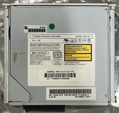 Compaq SN-124 314118-F75 CD Disk Drive Ref00140