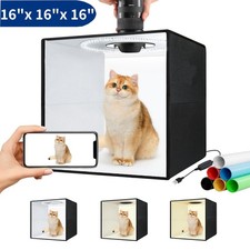 16"x16" LED Photo Studio Light Box Folding Photography Shooting Tent Background.