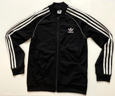 Adidas Originals SST Track Jacket Womens Black Zip 3 Stripe Classic Firebird