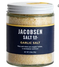 Jacobsen Salt Co. Garlic Salt – Kosher Sea Salt, Non-Iodized Made in USA, Non-GM