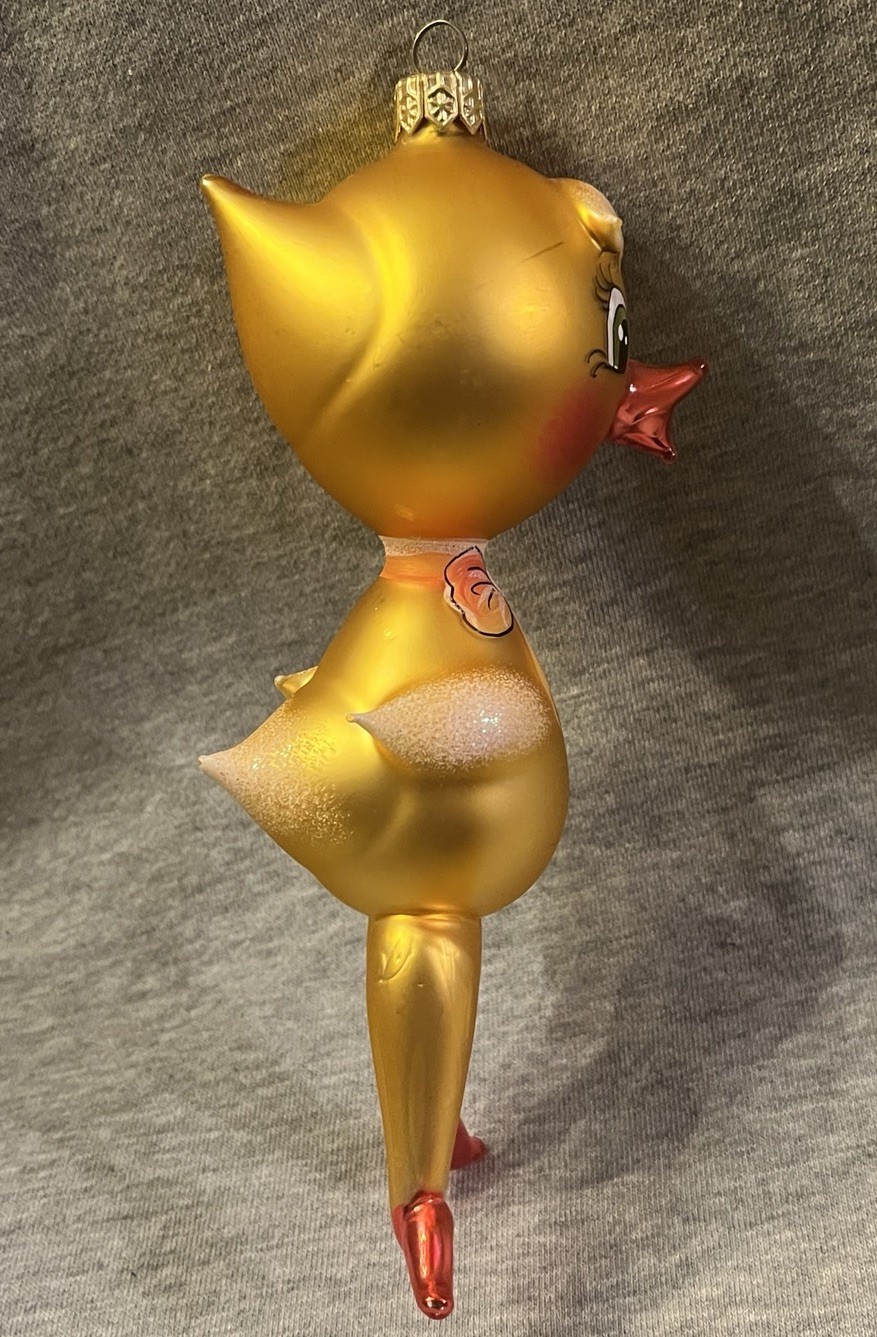 RARE VINTAGE DE CARLINI BIRD DUCK ITALIAN BLOWN GLASS ORNAMENT