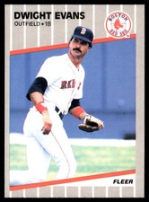 Dwight Evans 1989 Fleer #87 Boston Red Sox MLB READ FREE SHIPPING AutographDen