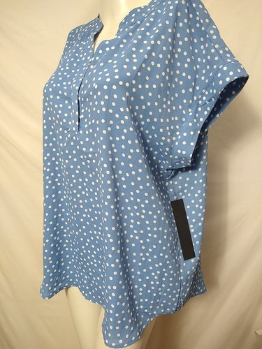 Cynthia Steffe Damen Neu Größe L Webbluse Kurzarm Pull Over (#F8 - Bild 4 von 6