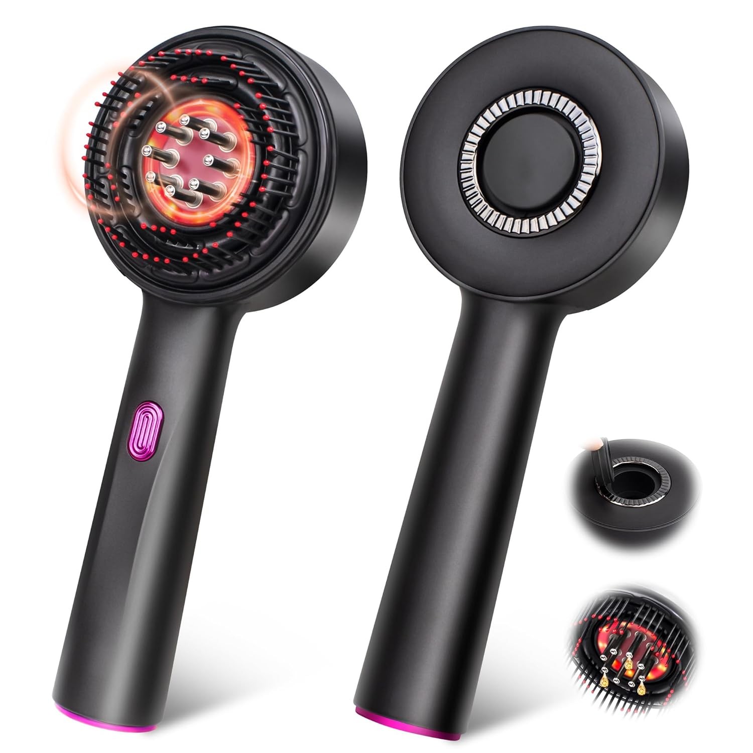 Electric Massage Comb Red Light Therapy Hair Oil Applicator Scalp Massager Brush