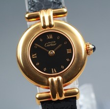 Orologio da donna vintage Cartier Must Colisee 590002 24 mm oro nero quarzo...