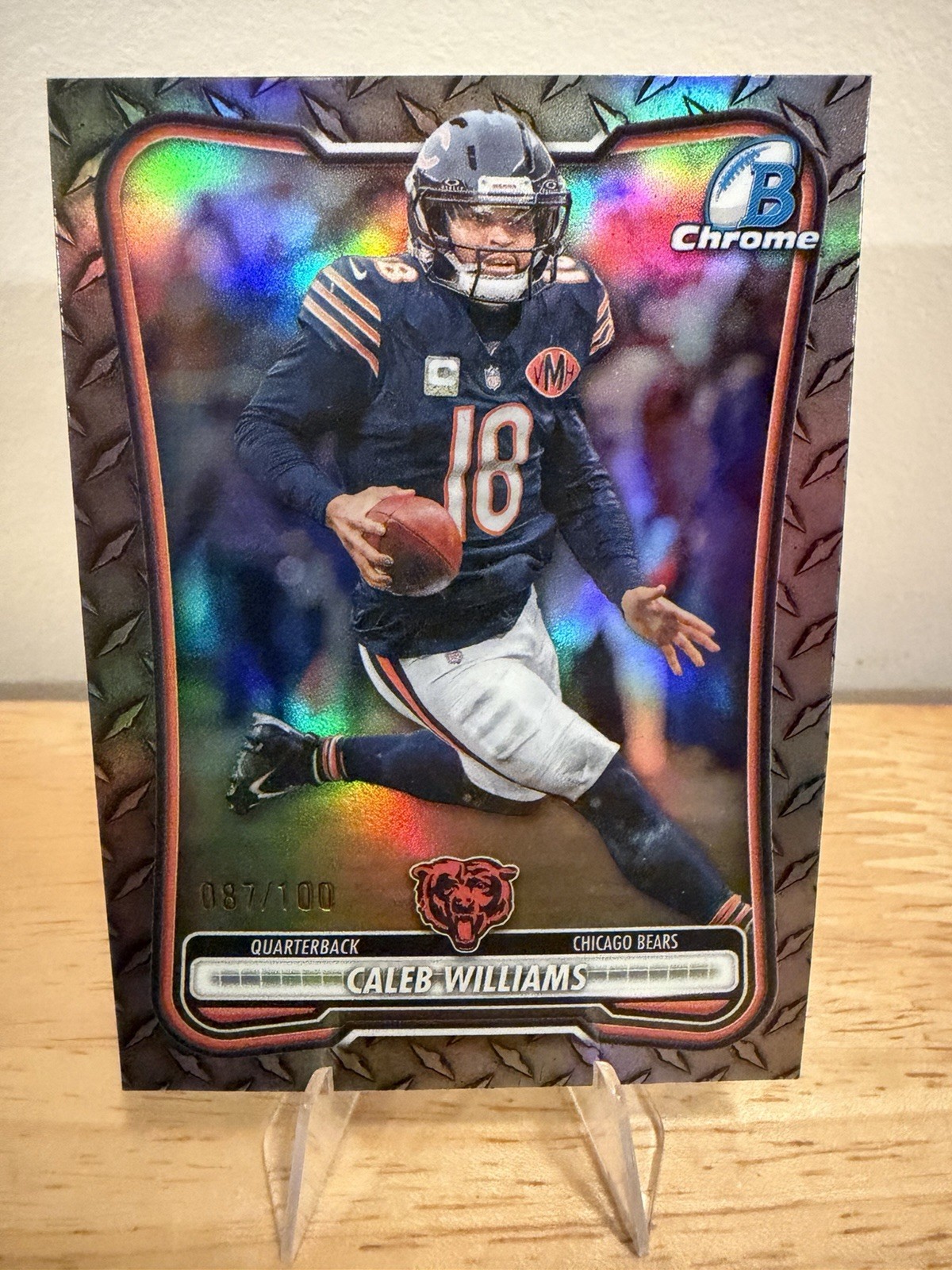 2026 Bowman Chrome Caleb Williams Steel Metal Refractor /100 #BCV-15 Bears