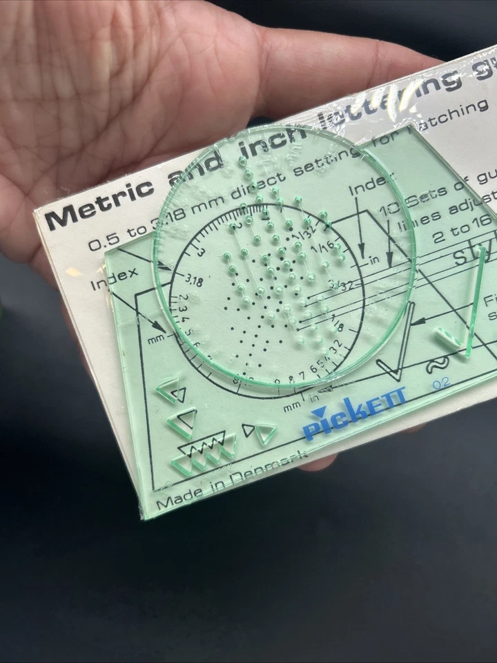 Vintage Pickett Template 02 Parallelograph Lettering Guide Drafting New  - Image 3 of 4