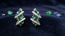 Radiant Duo: Green & Blue Gemstone Earrings