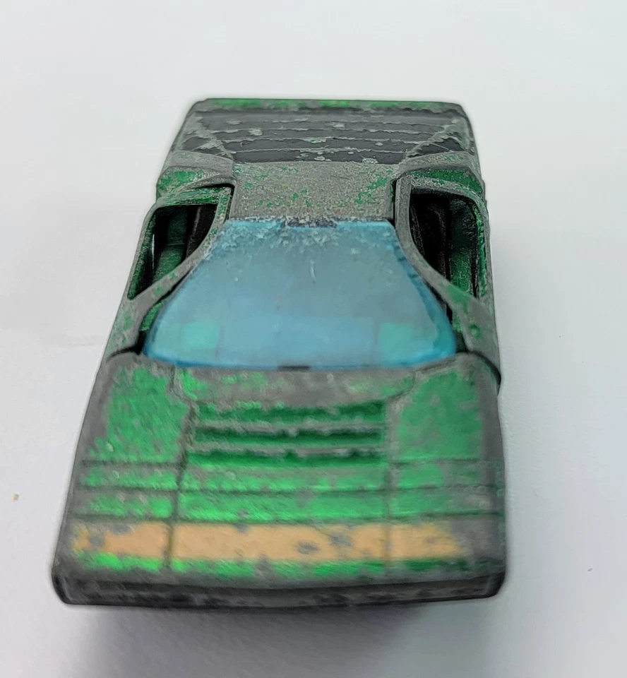 Carabo Hot Wheels Redline 1969 verde resistente HK interior oscuro tinte azul ¡RARO DIFÍCIL DE ENCONTRAR! Foto 3 de 4