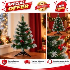 Mini Artificial Christmas Tree with LED Lights PVC Tabletop Xmas Decor