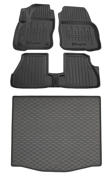 Gummi FußMatten Kofferraumwanne FüR Ford Focus 3 Ab 2011- Gummimatten Set-image