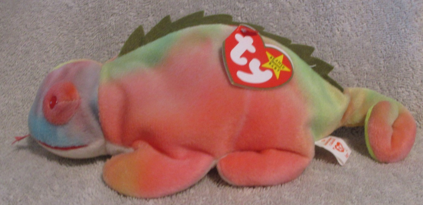 Ty Beanie Baby Iggy the Iguana DOB August 12, 1997 MWMT Free Shipping