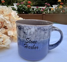 Stone Harbor NJ Large Stoneware Coffee Mug Bl...