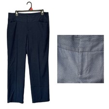 Elle Navy Blue Women s Silver Dot Pattern Dress Pants