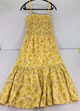 NWT Chelsea & Theodore Wms L Smocked & Tiered Floral Sleeveless Maxi Dress
