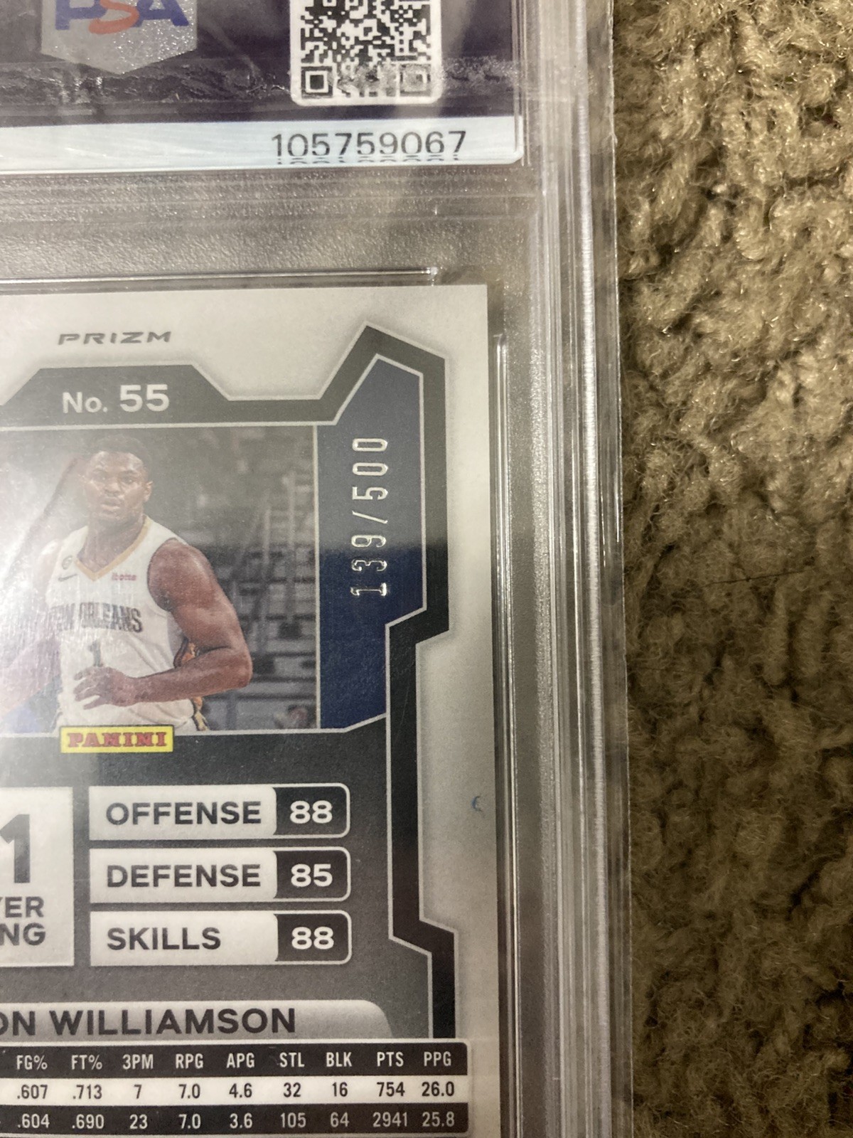2023 prism, Monopoly Zion Williamson gold millionaire shimmer PSA/dna cert auto view 4