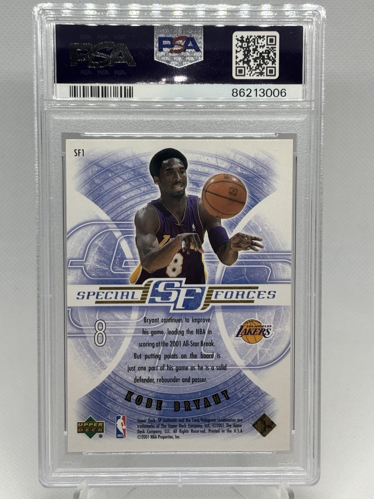 2000-01 SP Authentic KOBE BRYANT Special Forces #SF1 PSA 10 Gem Mint Lakers view 3
