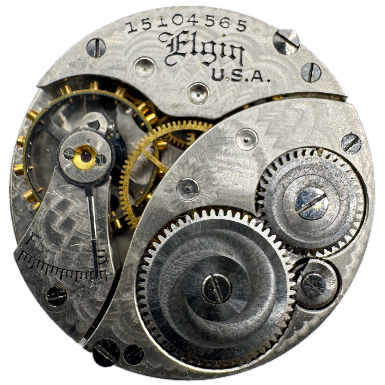 Antique 1911 Elgin 7j Mechanical Hunter Pocket Watch Movement 320 USA