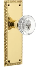 Nostalgic Warehouse Neoclassical Plate With Crystal Neoclassical Knob In Brass
