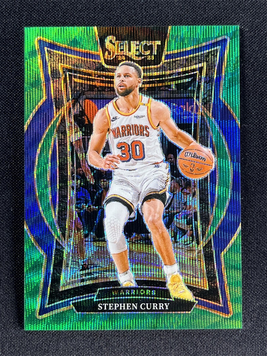 2024-25 Panini Select Stephen Curry #7 Concourse Green Wave Prizm Warriors /50
